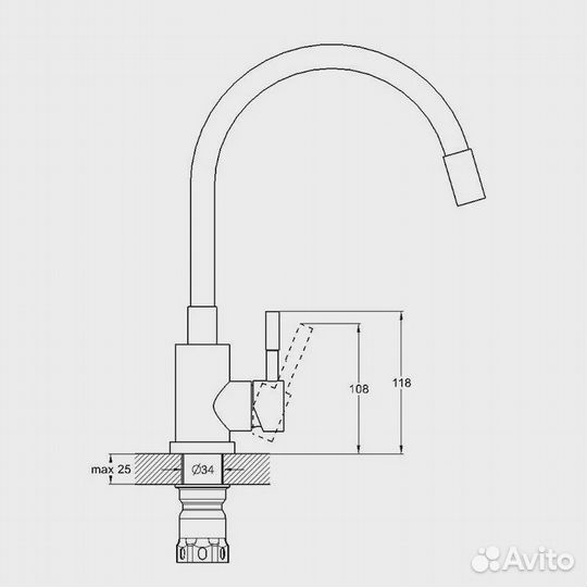 Смеситель Solone EZA4-F090KB для кухни с гибким из