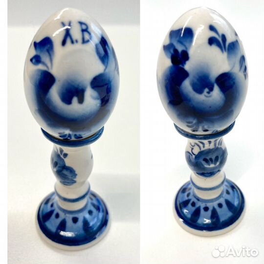 Статуэтки гжель подкова / яйцо / змея / башмачок