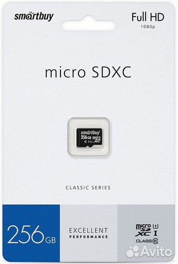 Карта памяти MicroSD 256 Гб SmartBuy UHS-1 U1