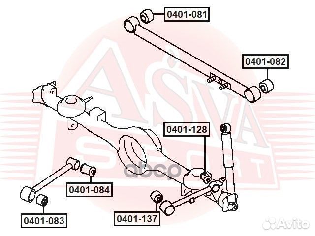 Сайлентблок задней верхней продольной тяги 0401128