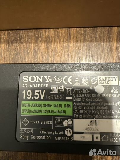 Блок питания sony 19.5 3.9a 75W, 6.5х4.4