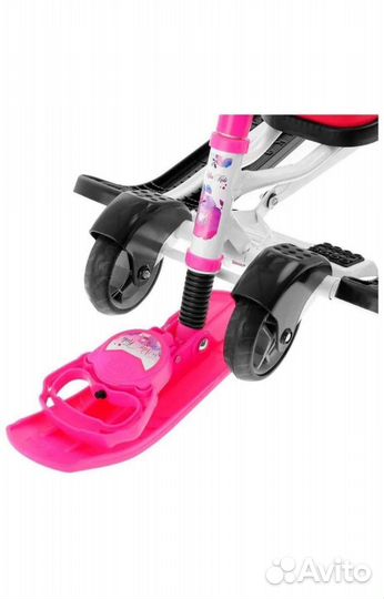 Снегокат с ручкой на колесах б/у