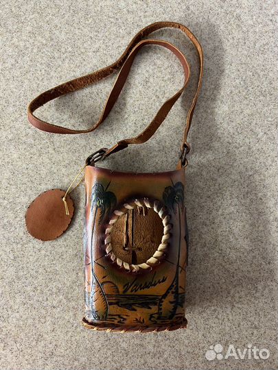 Чехол/сумка для бутылки кожа hand made Куба