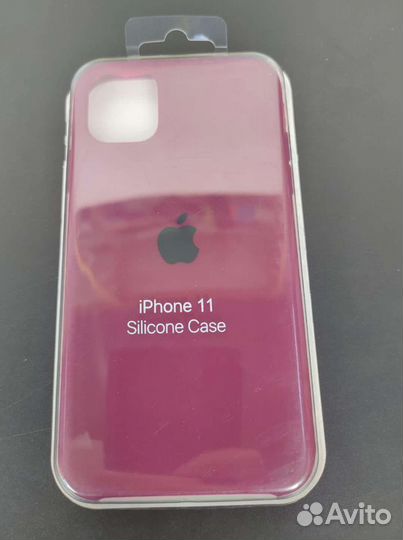 Силиконовый чехол на iPhone 11 темно-розовый