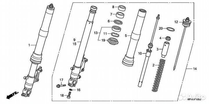 Honda CB1000R перо вилки