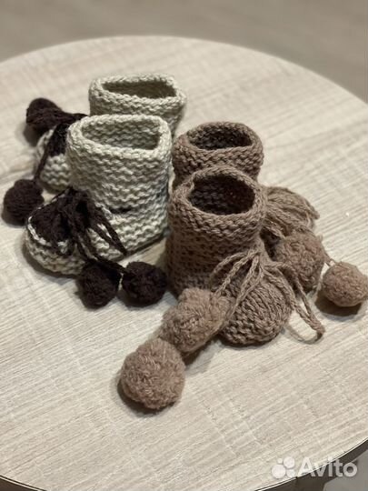 Пинетки для новорожденных 100% шерсть