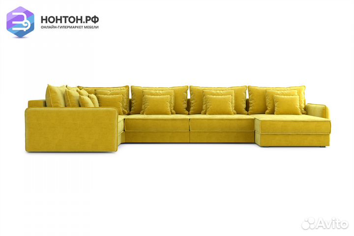 Диван п-образный тик-так Антей горчичный