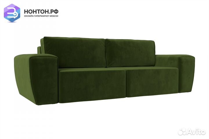 Диван еврокнижка Беккер микровельвет зеленый