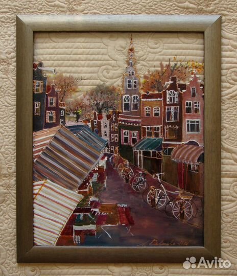 Картина Велосипеды на рынке (Амстердам) 56.5x 46.5