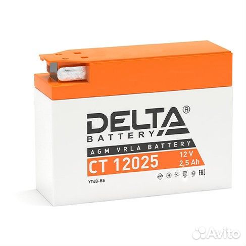 Аккумулятор для мототехники delta CT 12025 12В 2,5