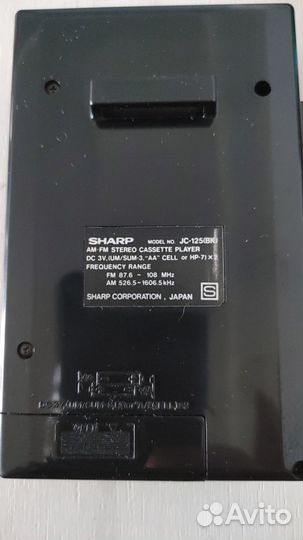 Редкий винтажный плеер с радио Sharp JC-125(BK)