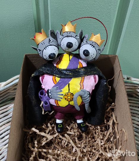 Ватная елочная игрушка