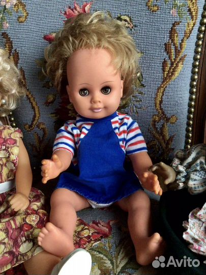 Кукла винтажная и собака гдр, медведи