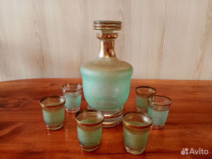 Винтажные графин, рюмки и стаканы 50- 60х годов
