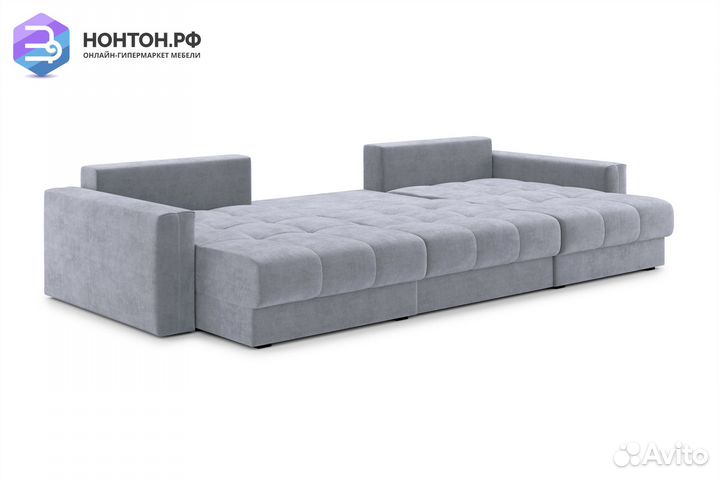 Диван п-образный тик-так Монарх М1О2 серый