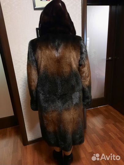 Шуба норковая с капюшоном 50 52 размер
