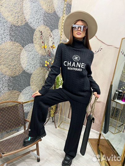 Вязаный костюм chanel Оверсайз 42-48