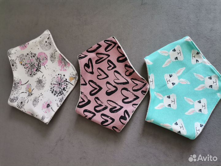 Слюнявчики непромокаемые на кнопке 5 шт