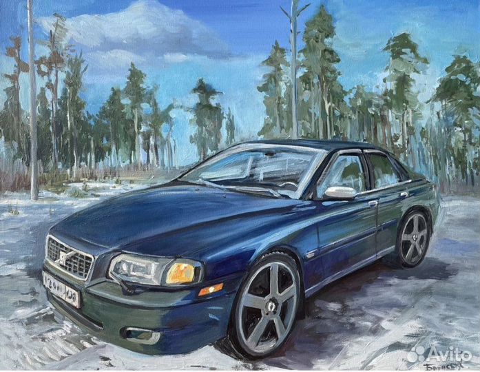 Картина маслом на холсте машина Volvo