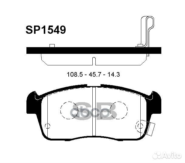 SP1549 колодки дисковые передние Suzuki Ignis