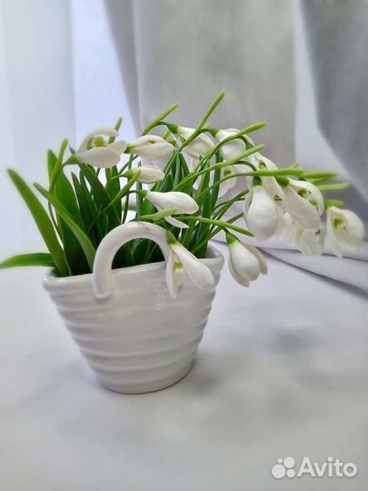 Подснежники из холодного фарфора