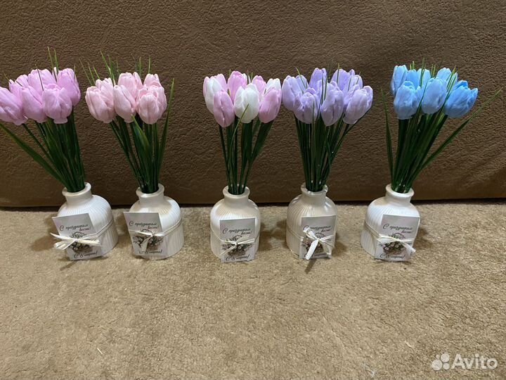 Мыльная роза тюльпаны подарок на 8 марта