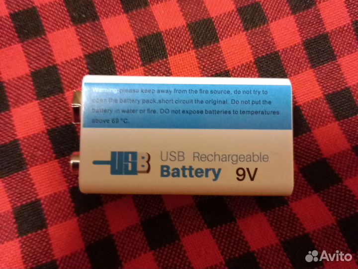 Аккумулятор крона 9v с USB type-c входом 1200 мАч
