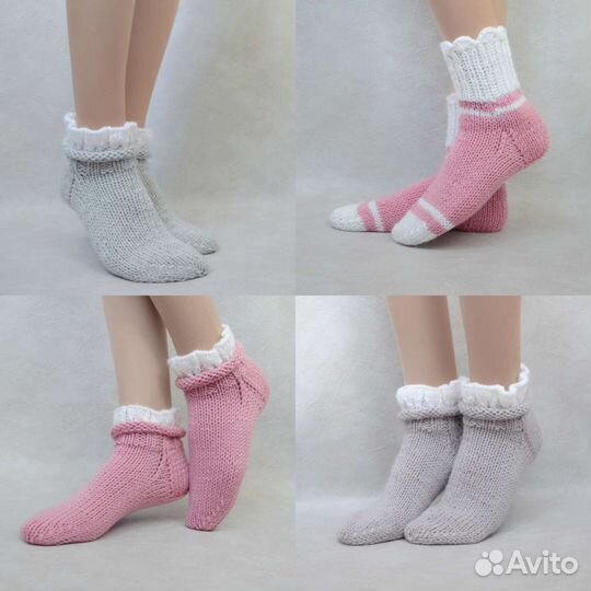 Носочки женские вязаные, ручная работа
