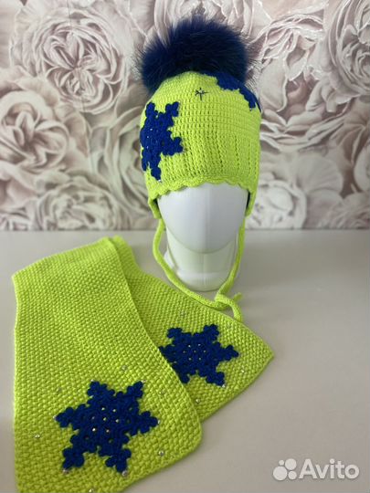 Шапка+Шарф для девочки ручная работа