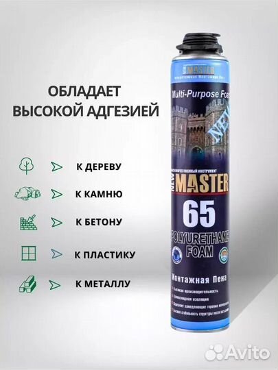 Монтажная пена профессиональная Master 65 л 2в1