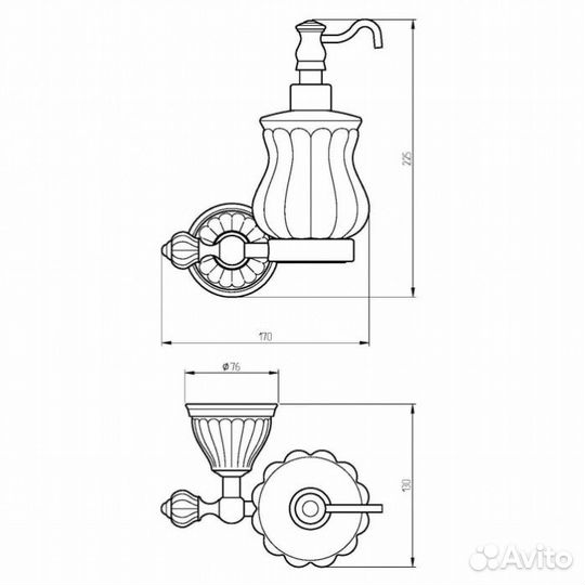 Дозатор для жидкого мыла Migliore Olivia 17515 золото