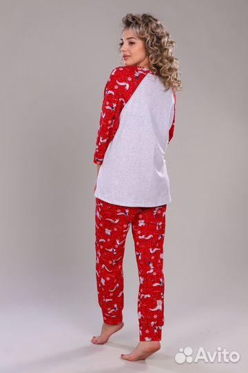 Оптом. ТК Пижама - красный №Н-324