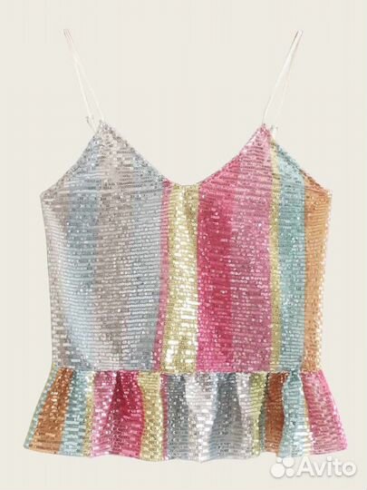 Топ с паетками zara