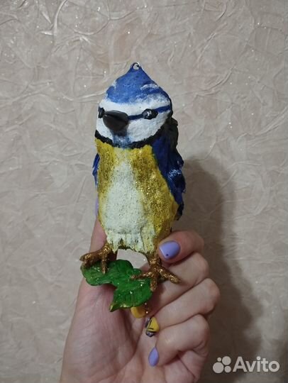 Набор ватных ёлочных игрушек Птицы ручная работа