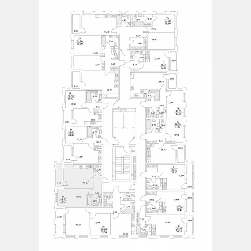 1-к. квартира, 48,6 м², 8/13 эт.
