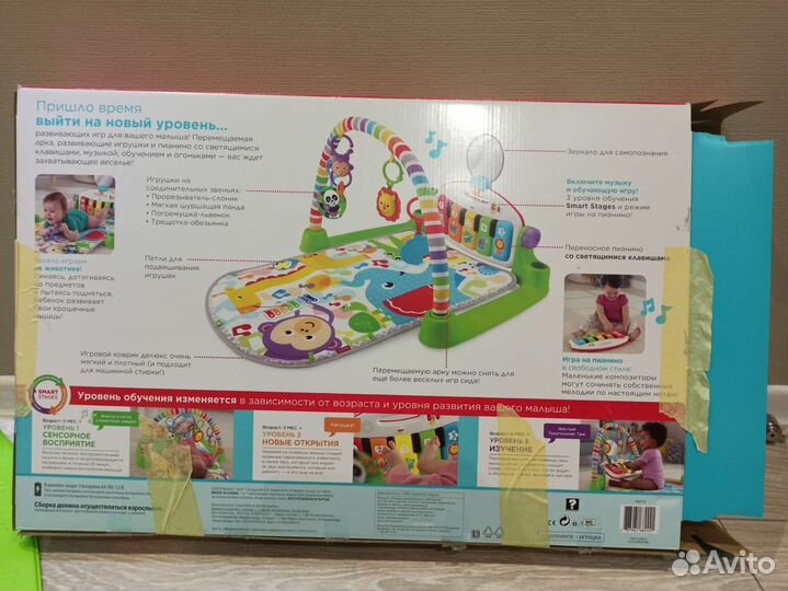 Развивающий коврик fisher price с пианино
