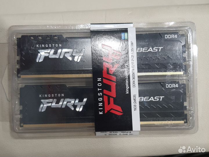 DDR4 3600 мгц 2x8 гб (KF436C18BBK2/16) CL17-21-21