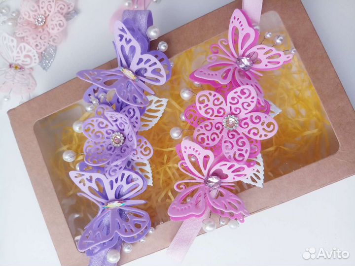 Ажурные повязки на голову для малышей