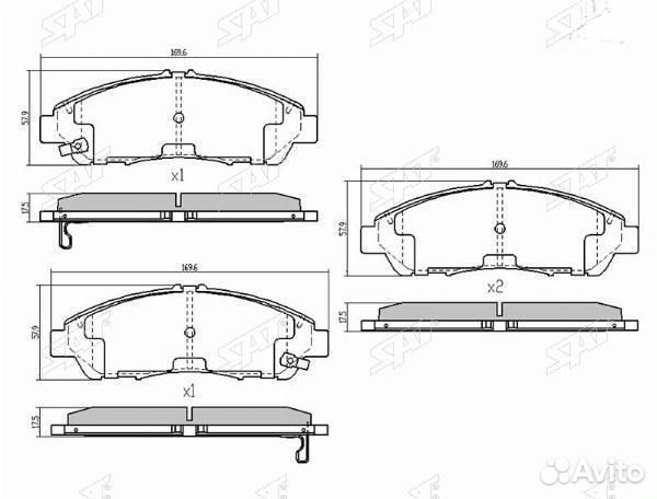 Колодки тормозные перед acura MDX 06/ honda pilot