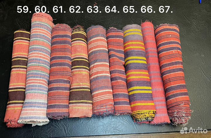 Пестрядь Старинная Домотканая Лен Крапива 7