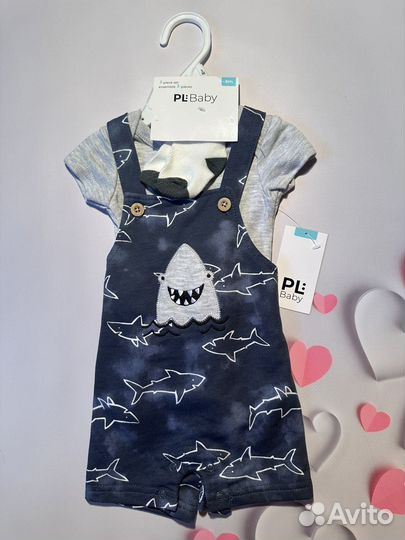 Комплект боди, комбинезон и носки PL, р 62-80