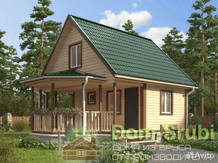 Чухлома. Хорошая надёжная Баня из бруса Б-19 (6х8)