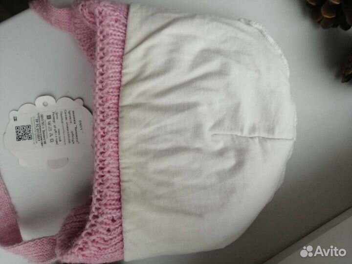 Шапка зимняя на девочку 1 годик