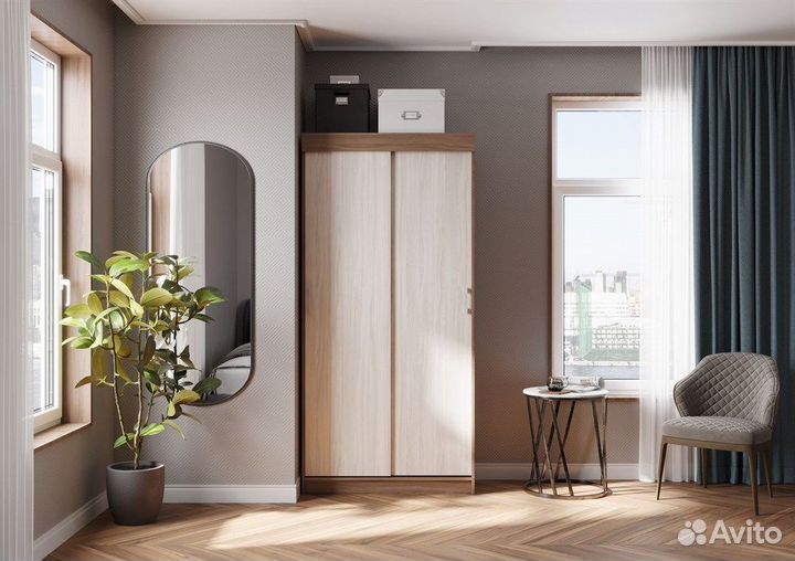 Шкаф-купе Евро шимо темный+светлый (1м)