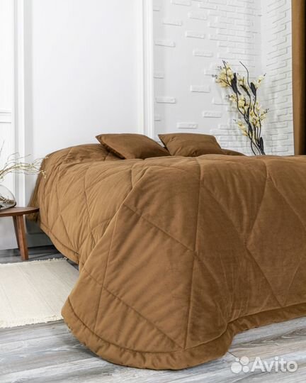 Покрывало бархат Беллиссимо тоффи новое