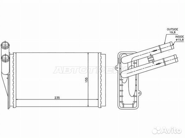 Радиатор отопителя салона audi 80, audi 80 78-94, audi 80 86-96