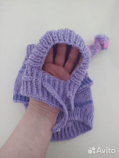 Вязаные кофточка и шапочка для собачки или котика