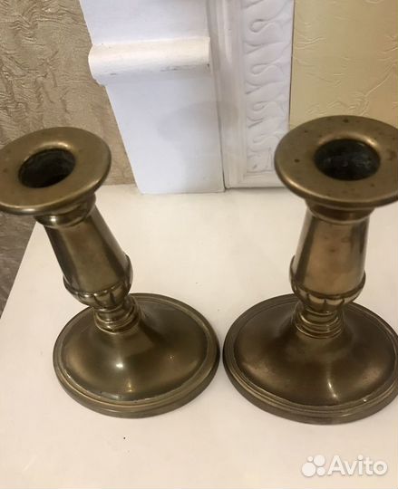 Подсвечники старинные бронза. англия