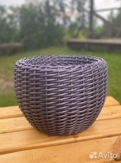 Кашпо из экоротанга 12 литров