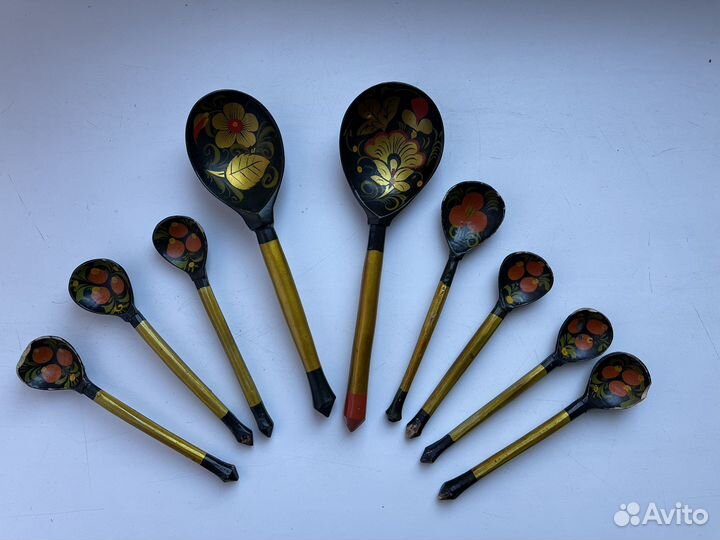 Деревянные ложки хохлома СССР